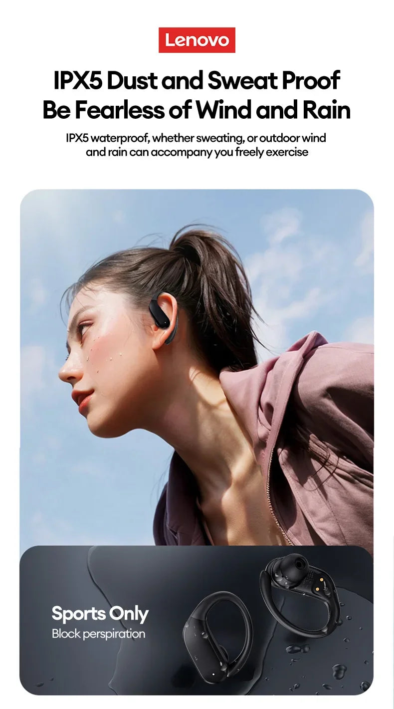 Lenovo XT55 Original Wireless Headphones OWS 5.4 Bluetooth Earphone HIFI Stereo Music Call Game Earbuds Sport Waterproof Headset