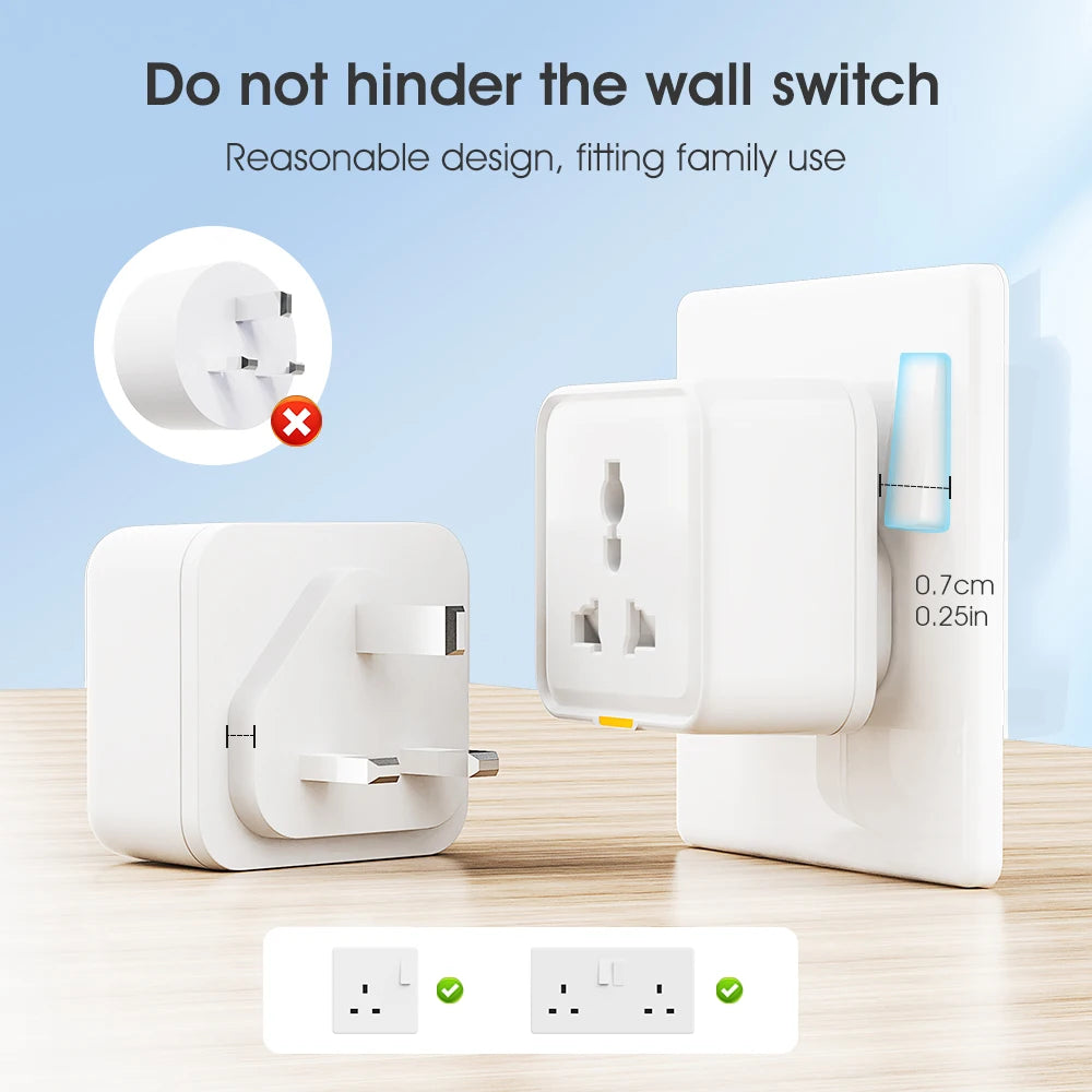 2-Tuya Smart Home Wireless WIFI Plug Socket UK EU US Universal 16A Travel Universal Conversion Socket Outlet Power Monitor Timer