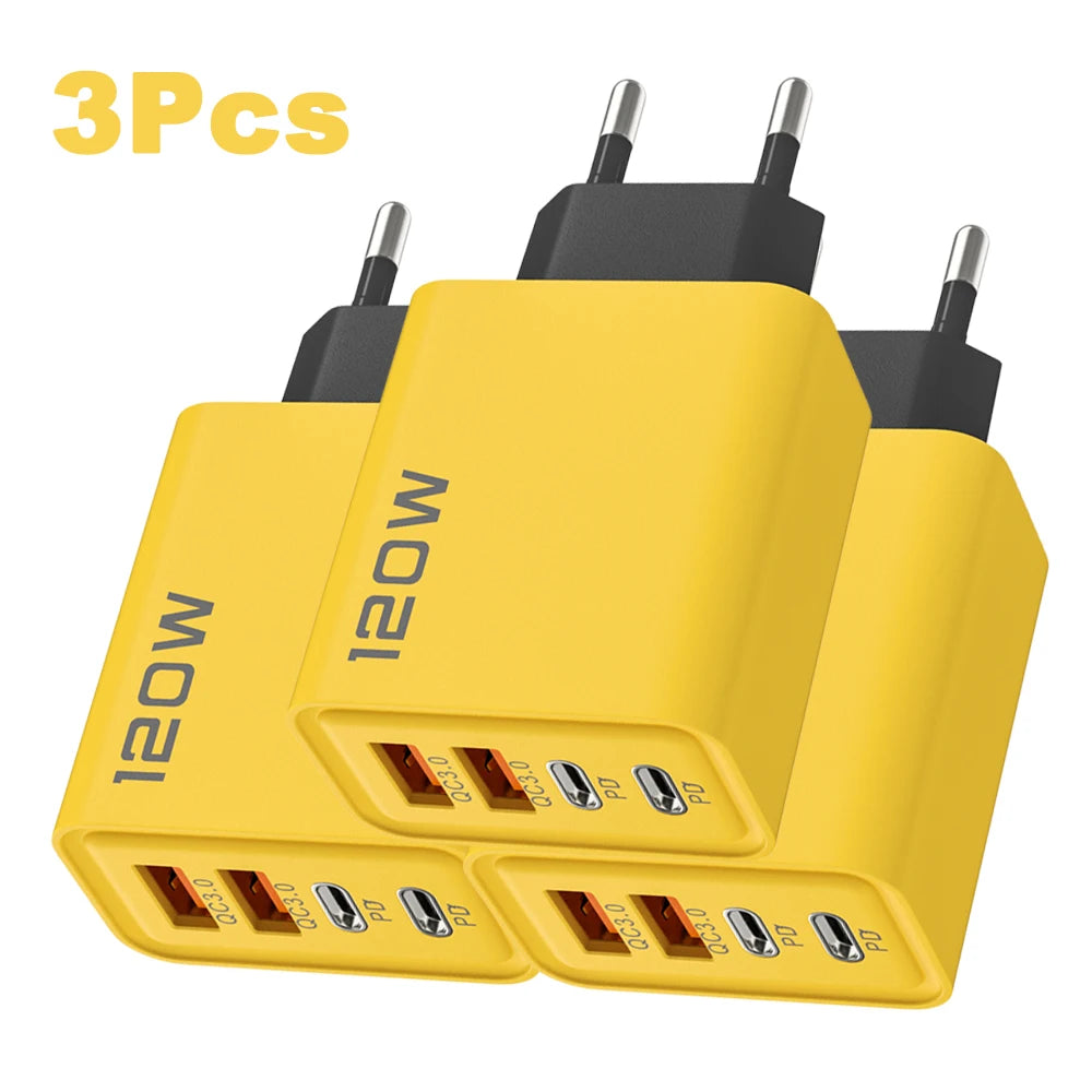 4‑Port USB‑C PD & QC 3.0 Wall Charger – Fast Charging Adapter for iPhone, Samsung