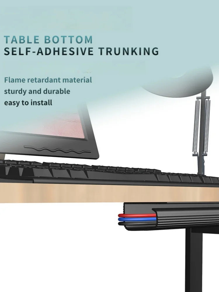 PVC Waterproof Cable Management Accessories J Channel Desk Cable Organizer Wiring Ducts Cable Protecter Under Desk Tv Background