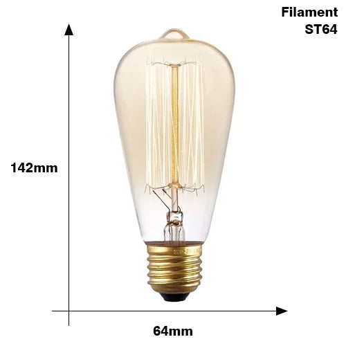Vintage Edison Bulb E27 40w 220v Ampoule Vintage Bulb Edison Lamp Filament Incandescent Light Bulb Indoor Decor Edison Lamp