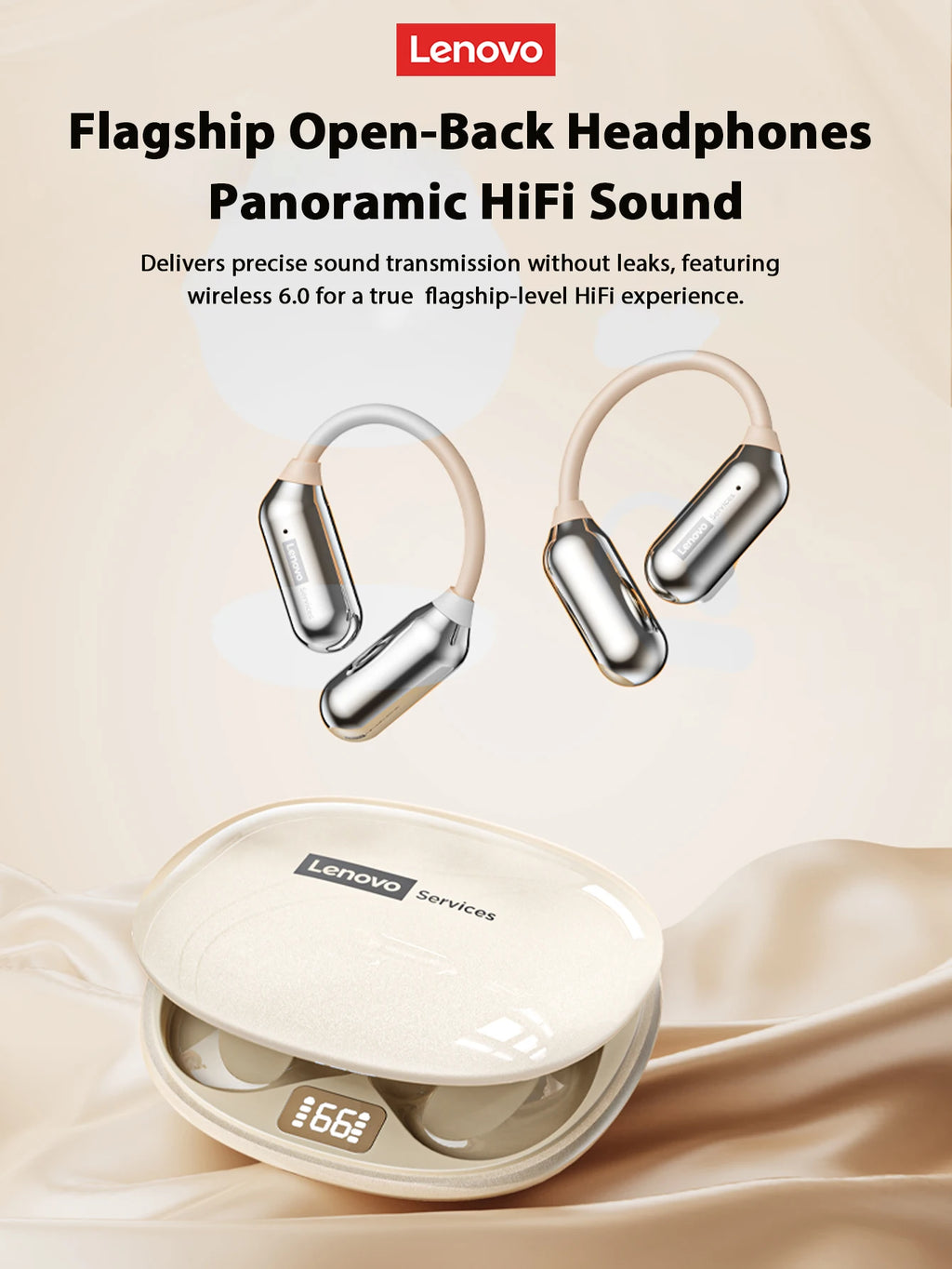 Lenovo LE503 OWS Bone Conduction Wireless 6.0 Bluetooth Headphones HD Stereo Music Game Earphones Noise Cancelling Sport Earbuds