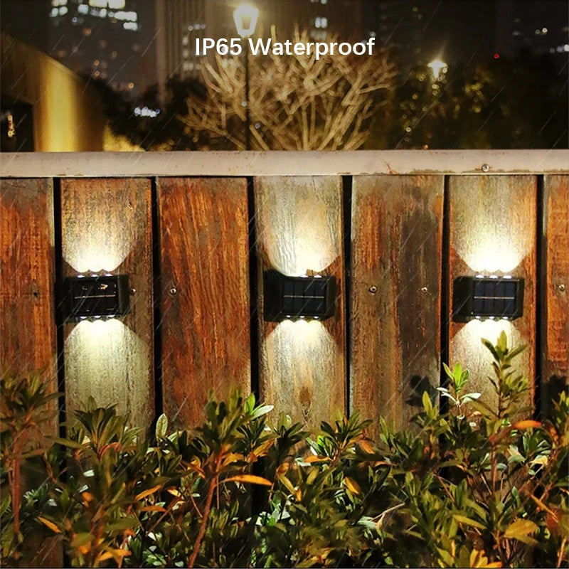 2-Solar LED Light, Outdoor Waterproof Wall Lamp, Dusk to Dawn Fence Lighting for Summer Garden Yard Porch Walkway Camping Home Dec