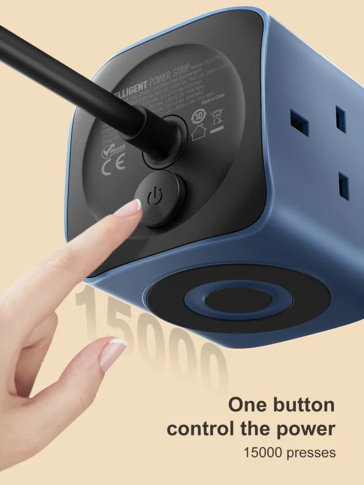 1-LDNIO Cube Power Strip 65W Charging Stations 2M Electric Extension Power Cord Uk Us Eu Plugs Adapter Usb Socket Surge Protector