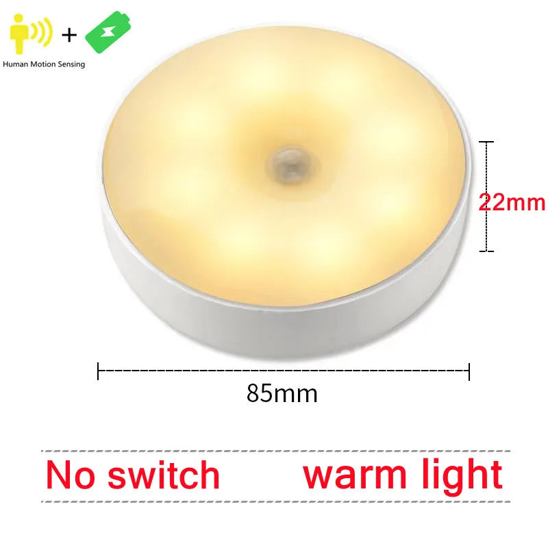 PIR Motion Sensor USB Rechargeable LED Night Light – Portable 2-in-1