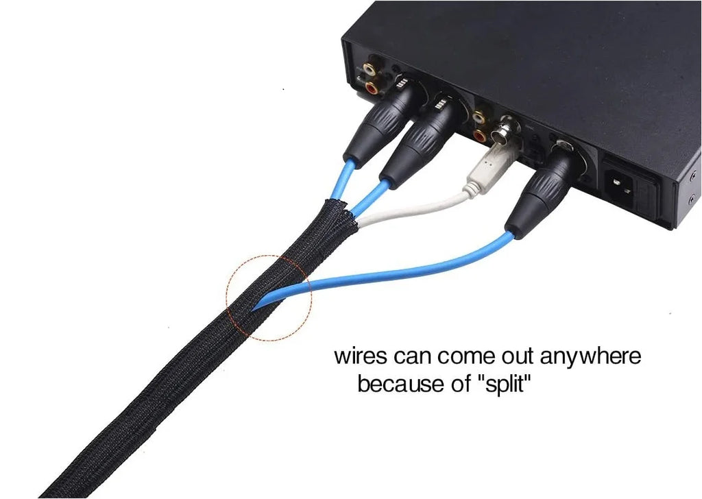 Cord Protector Wire Loom Tubing Cable Sleeve Split Sleeving for USB Cable Power Cord Audio Video Cable TV Computer Home Auto