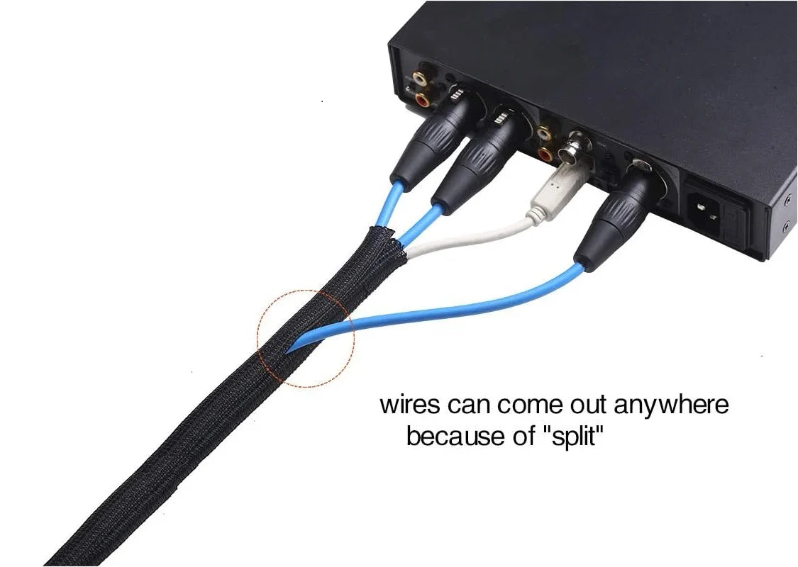 Cord Protector Wire Loom Tubing Cable Sleeve Split Sleeving for USB Cable Power Cord Audio Video Cable TV Computer Home Auto