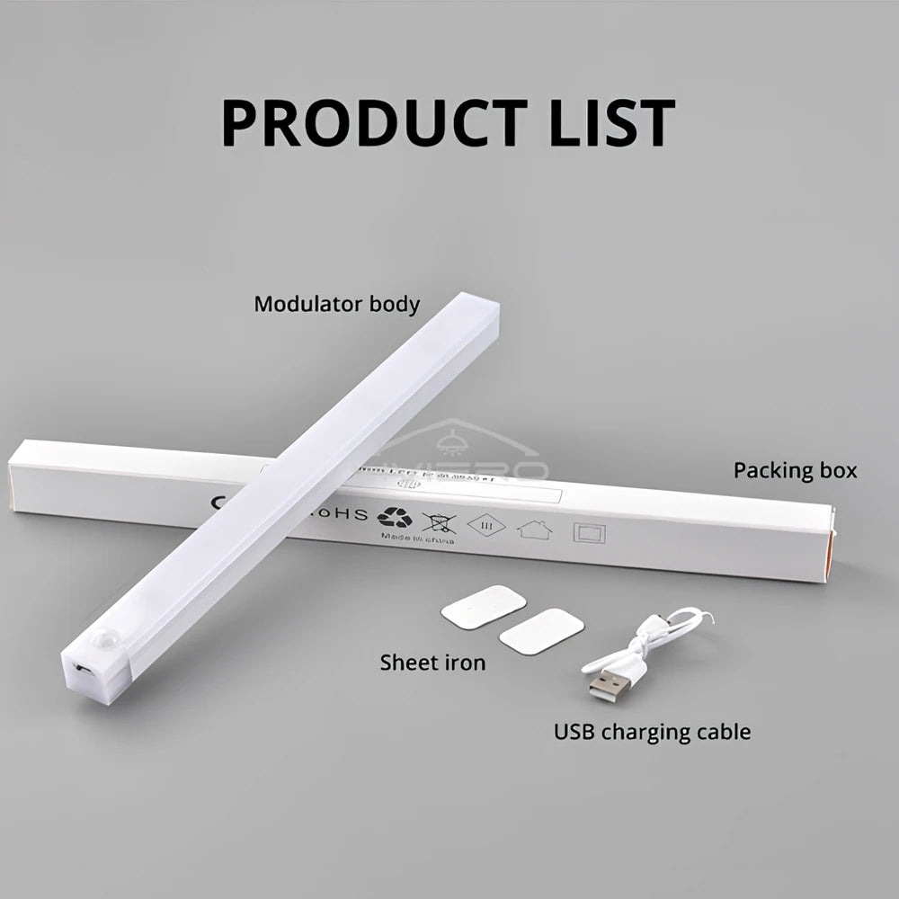 Motion Sensor Night Lights | Wireless LED Lamp | USB Rechargeable, Magnetic for Wardrobe, Room, Closet, Kitchen, Aisle, Tube Detector Bulb