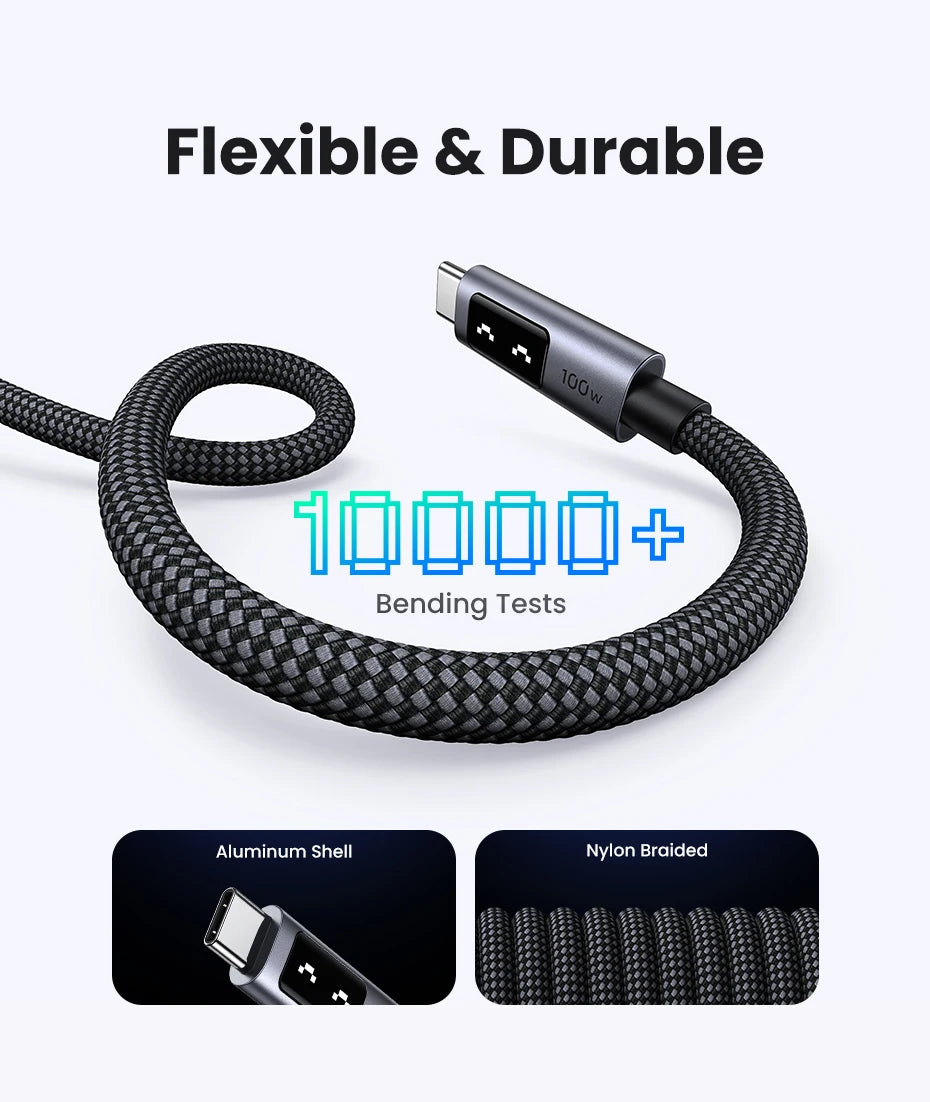 UGREEN UNO PD100W Fast Charge USB C Cable for iPhone 17 16 15 Type C to Type C Data Cord for Samsung Xiaomi MacBook Charge Cable