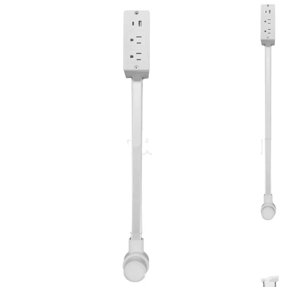 1-New Rotates 180° Electrical Outlet Extender Adjustable Length White Power Outlets Extender Power Socket Expander for NightStand