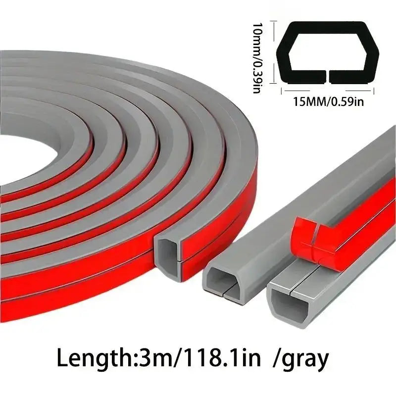 Trapezoid Slot Floor Cord Cover Cord Protector Extension Wiring Duct 3M 15mm Electric Wire Slot Cable Manage Cable Hider Organiz