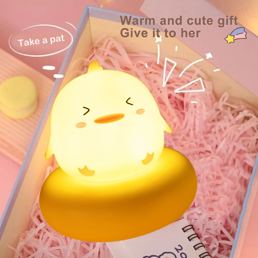 Cute Animal Night Light | Novelty 3-Level Dimmable Nursery Nightlight | USB Rechargeable Table Lamp for Breastfeeding, Toddler, Baby
