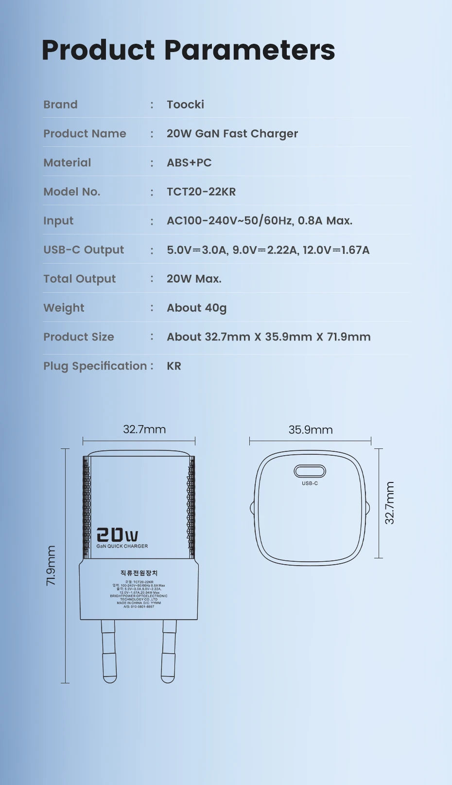 4-Toocki PD 20W USB C Charger Quick Charge QC3.0 Fast Type C Charger for iPhone 15 14 13 12 11 Pro Max iPad Portable USB C Charger