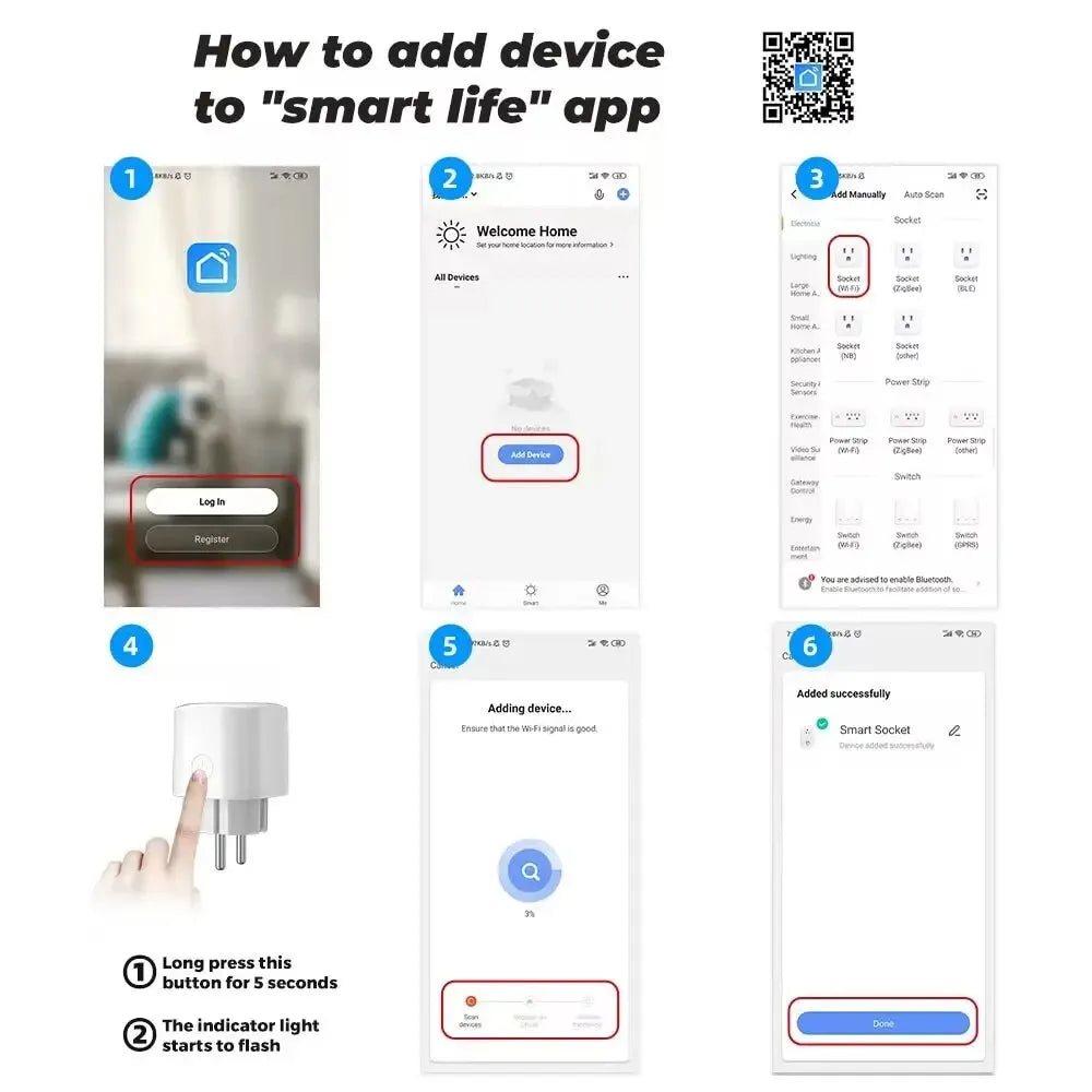Tuya Smart WiFi Plug – US Standard 10A Wireless Outlet | Works with Alexa & Google Home | App Remote Control