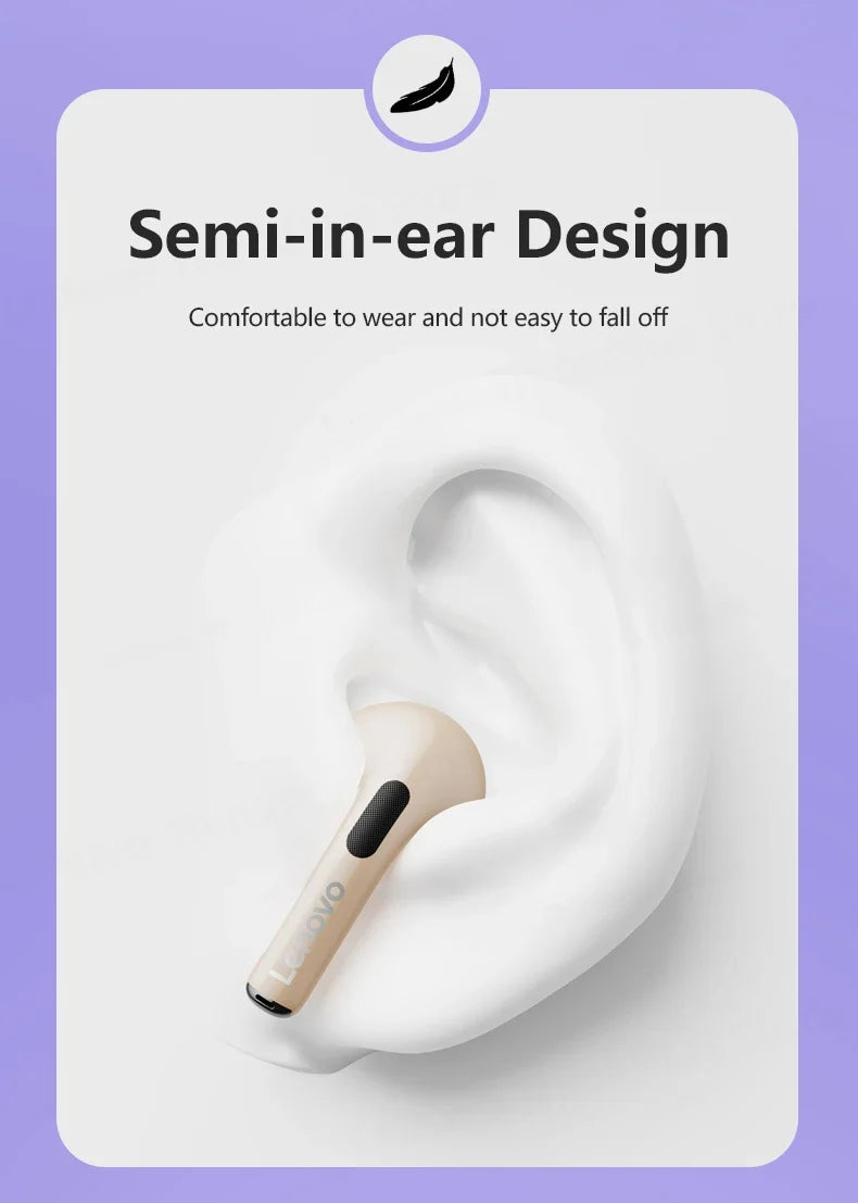 Original Lenovo LP40 Plus Wireless Headphones TWS 5.3 Bluetooth Headset Music Game Earphones Sport Call Noise Reduction Eaubuds