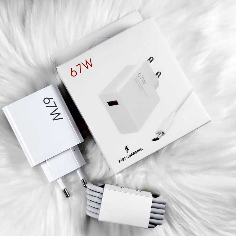 Xiaomi Charger 67W EU Fast Charge Power Adapter 6A Type C Cable For Xiaomi 12 11 POCO X5 X4 Pro Redmi Note 9 10 11 Pro
