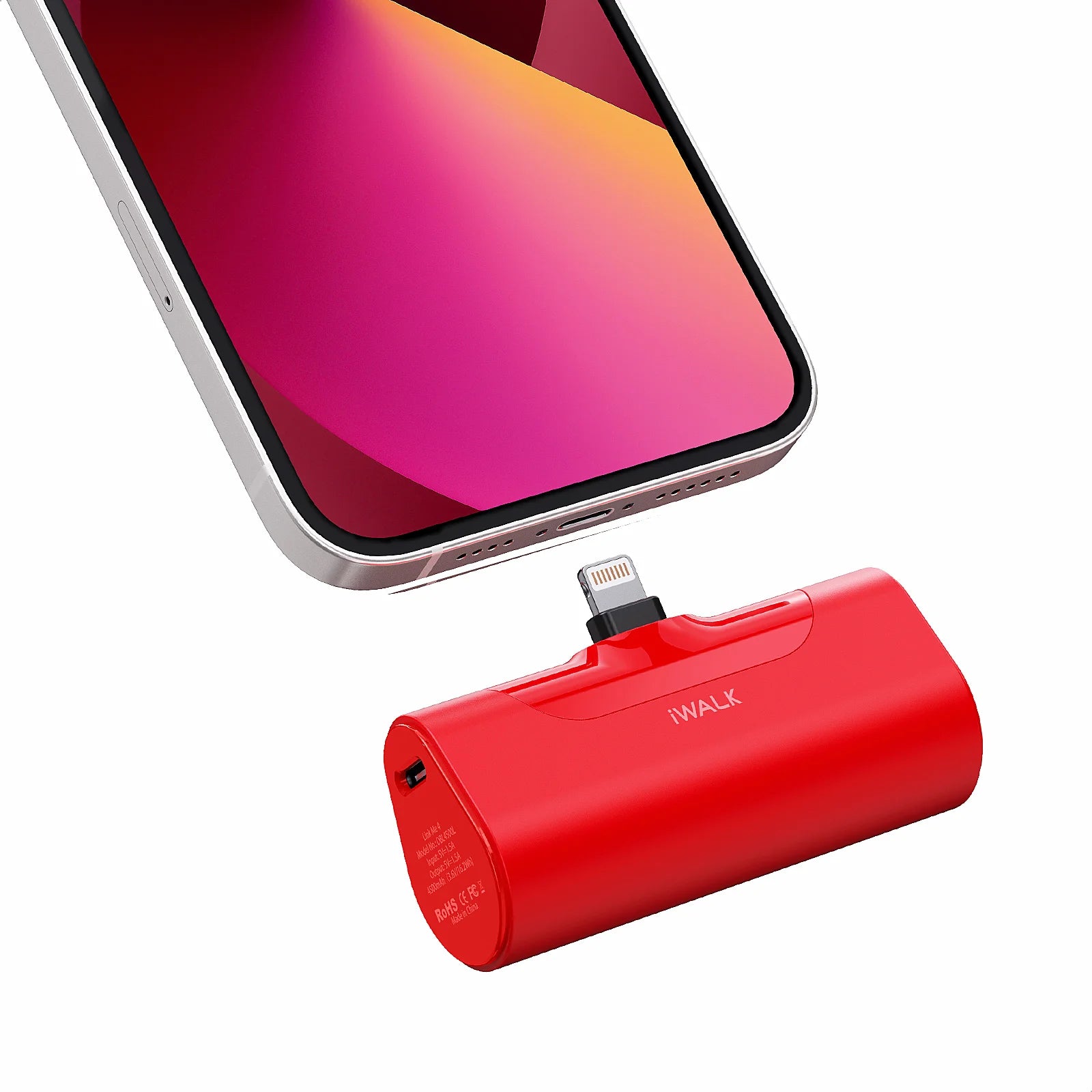 iWALK Pocket power bank mini portable capsule, digital display cute mobile power bank 4500mAh, suitable for iPhone Lightning int