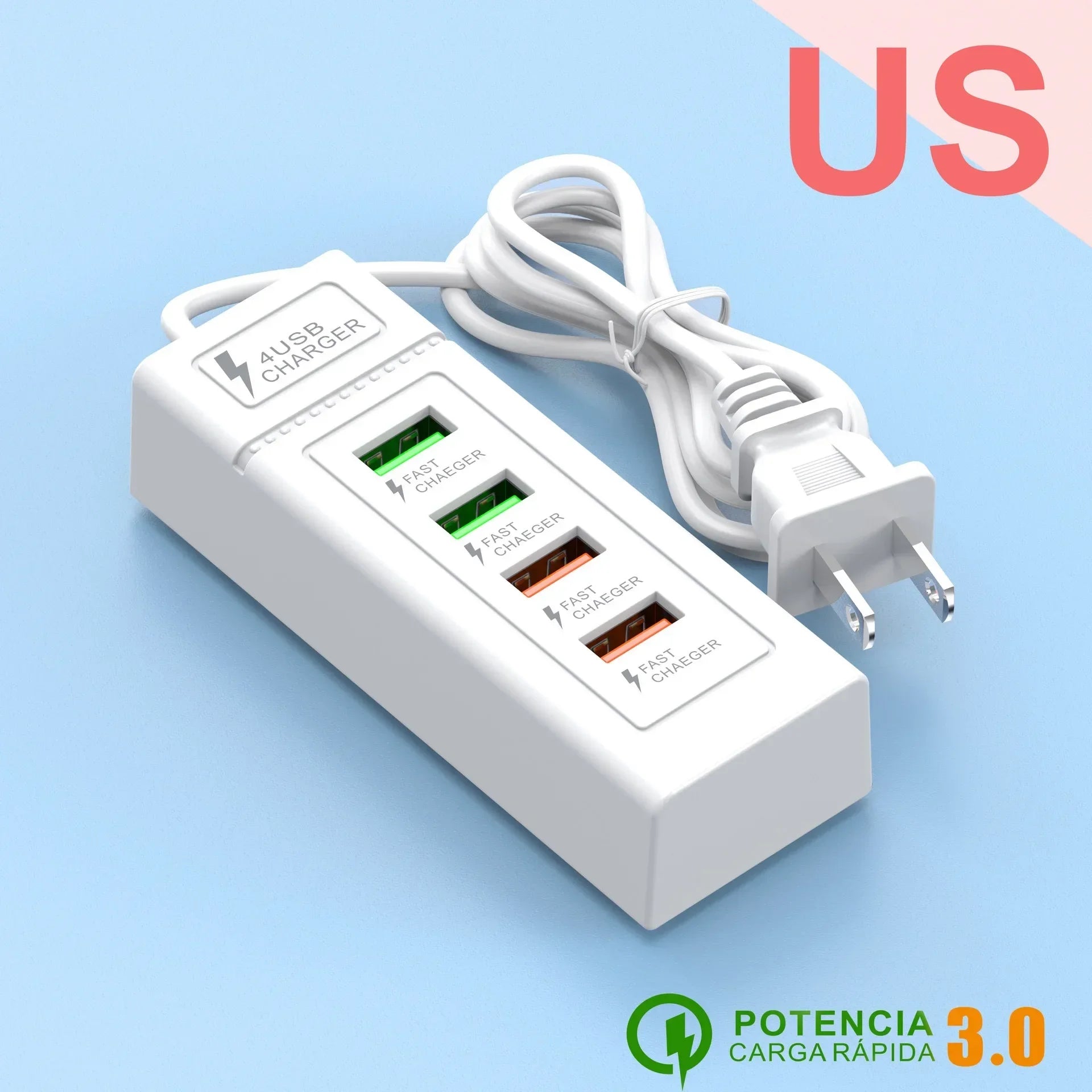 1-USB Power Strip Phone Charger Station Splitter 4 Port USB Type C Fast Charger Phone Charging Plug USB US/EU Electrical Sockets