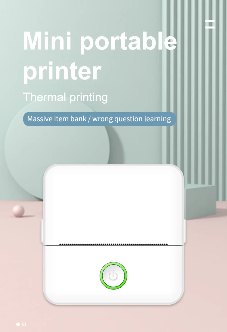 KGG Mini Thermal Printer Bluetooth Wireless Inkless Photo Printing Note Label Sticker Pocket Portable Printer for Home Office.