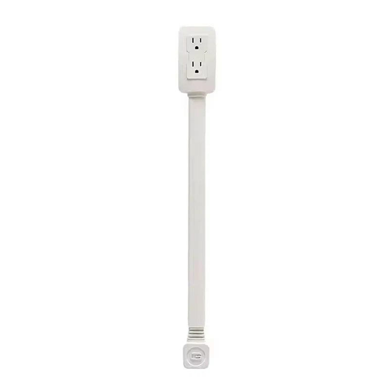 Power Socket Expander 2 Sockets 180° Rotation Stretchable Length Punch-free Power Strip Electrical Socket Extension Cord