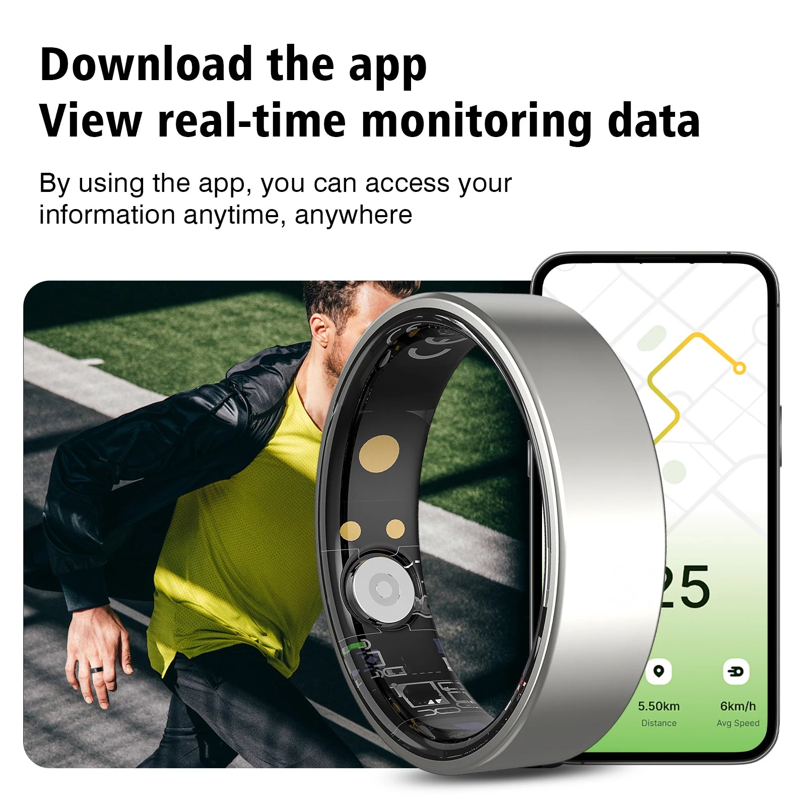 Smart ring, sleep tracking, multiple sports modes, monitor sports data, compatible with iPhone and Android, holiday gift, unisex
