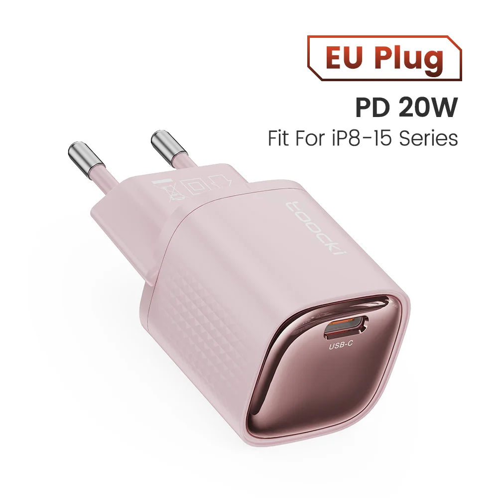4-Toocki PD 20W USB C Charger Quick Charge QC3.0 Fast Type C Charger for iPhone 15 14 13 12 11 Pro Max iPad Portable USB C Charger