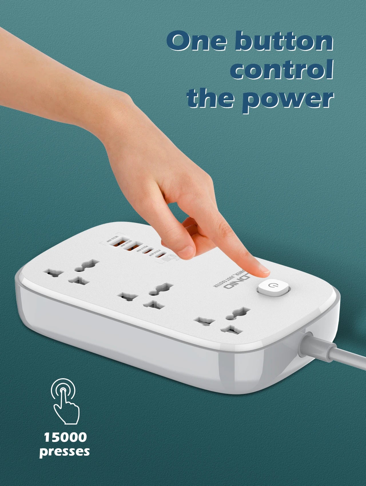 1-LDNIO 65W Power Strip with 3 Universal Outlets 4 USB Port Socket Power Socket with 2M Bold Extension Cord Surge Protector SC3416