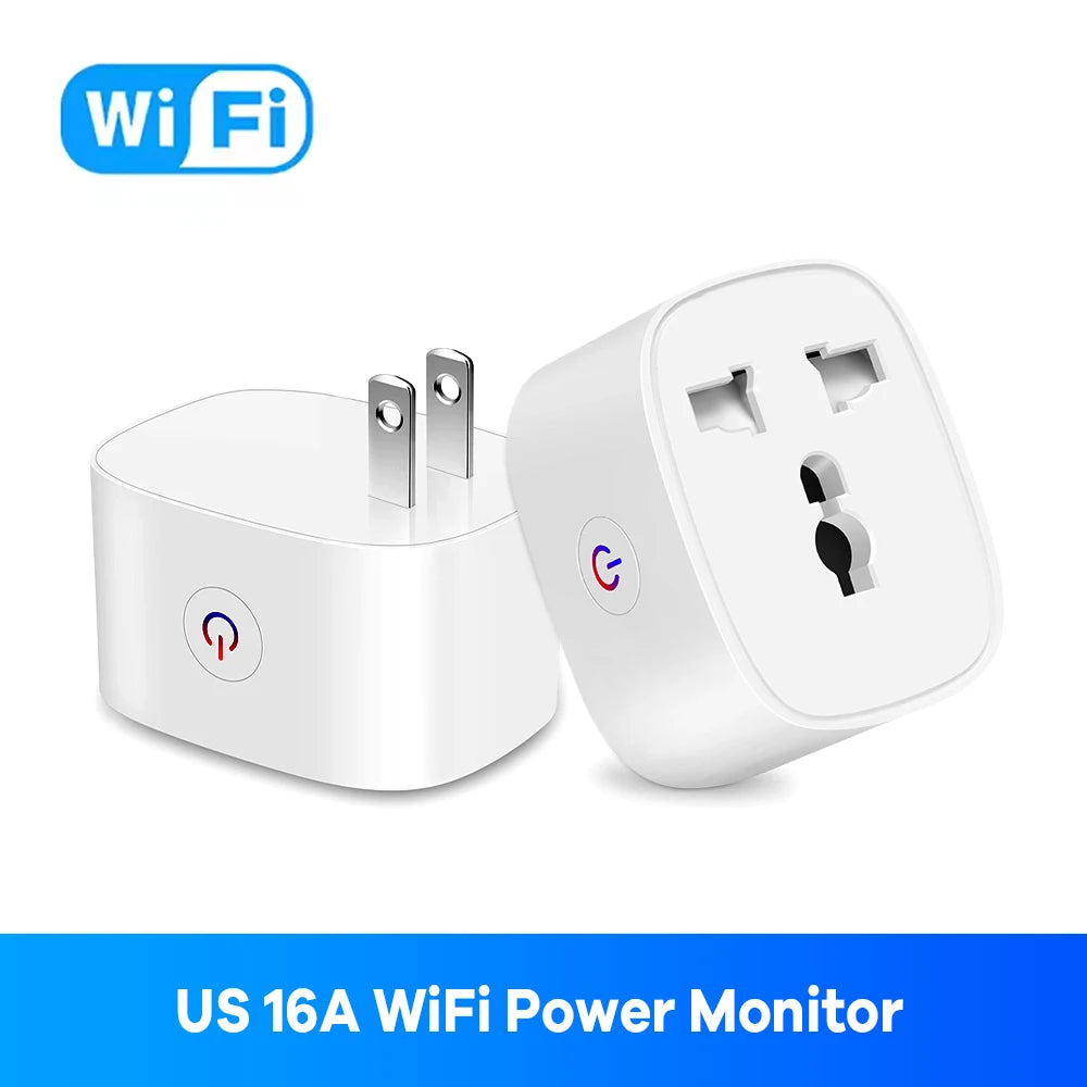 2-16A Smart Plug EU UK US Energy Monitor WiFi Socket Remote Control Timer Alexa Google Home for Electrical Socket Accessories