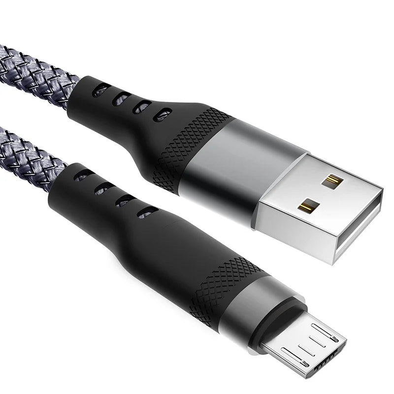 4-YUAIJA 3-in-1 Braided Fast Charging & Data Sync Cable – Lightning / Type-C / Micro USB (6A Max)