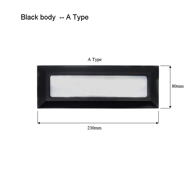 Surface mounted LED Stair Step Light 6W Waterproof Modern Alloy Sconces Wall Lamp for Porch Staircase Hotels Garden Pathway