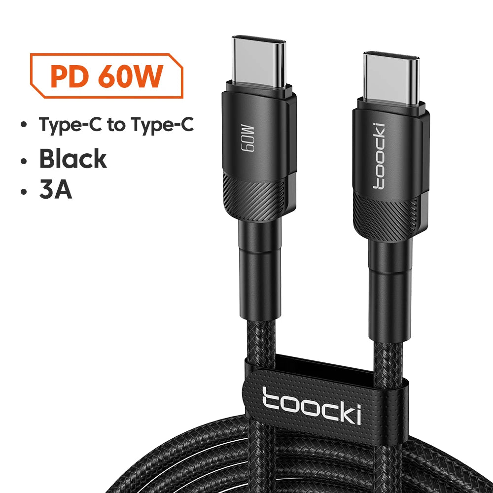 4-Toocki USB-C to USB-C 100W Fast Charging & Data Cable – PD 3.0 / QC 4.0 | Braided Type-C Cable