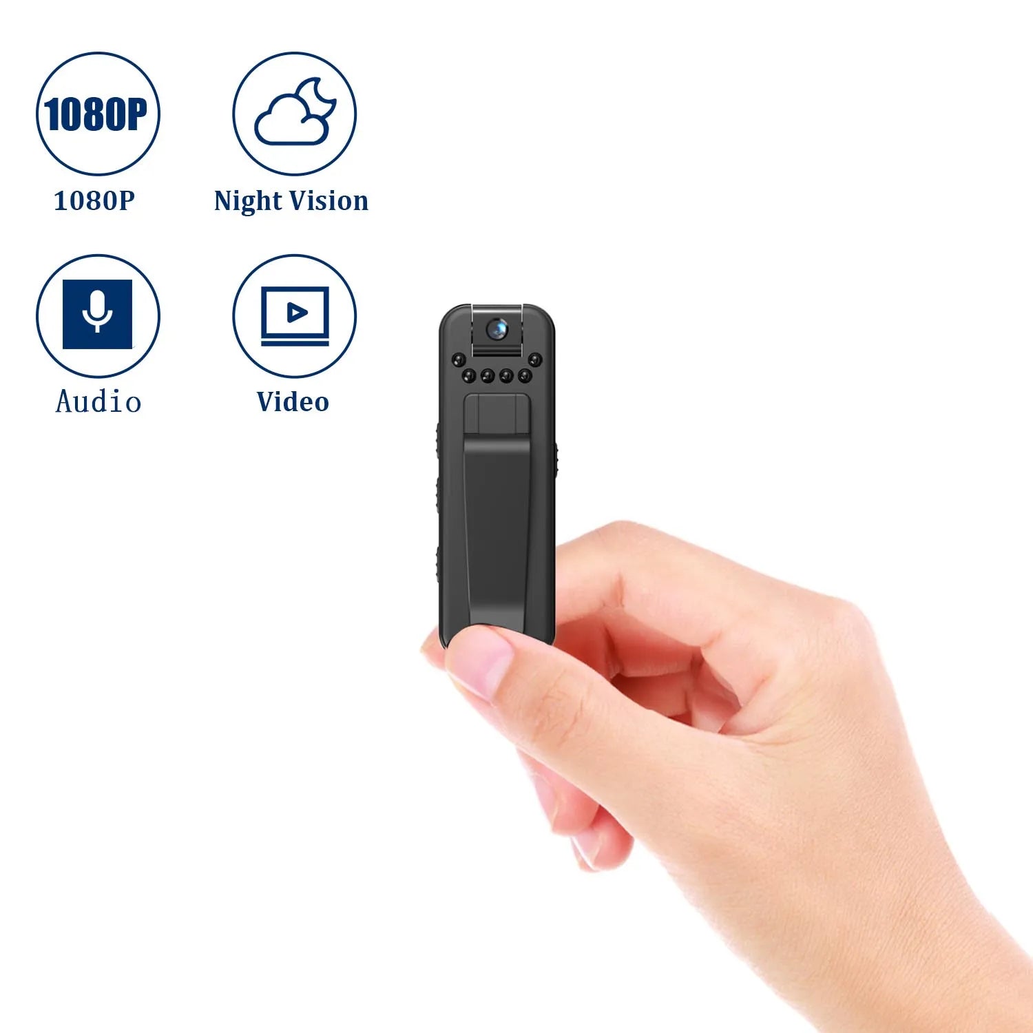 JOZUZE HD 1080P Body Mini Camera Portable Small Digital Video Recorder Police BodyCam Infrared Night Vision Miniature Camcorder