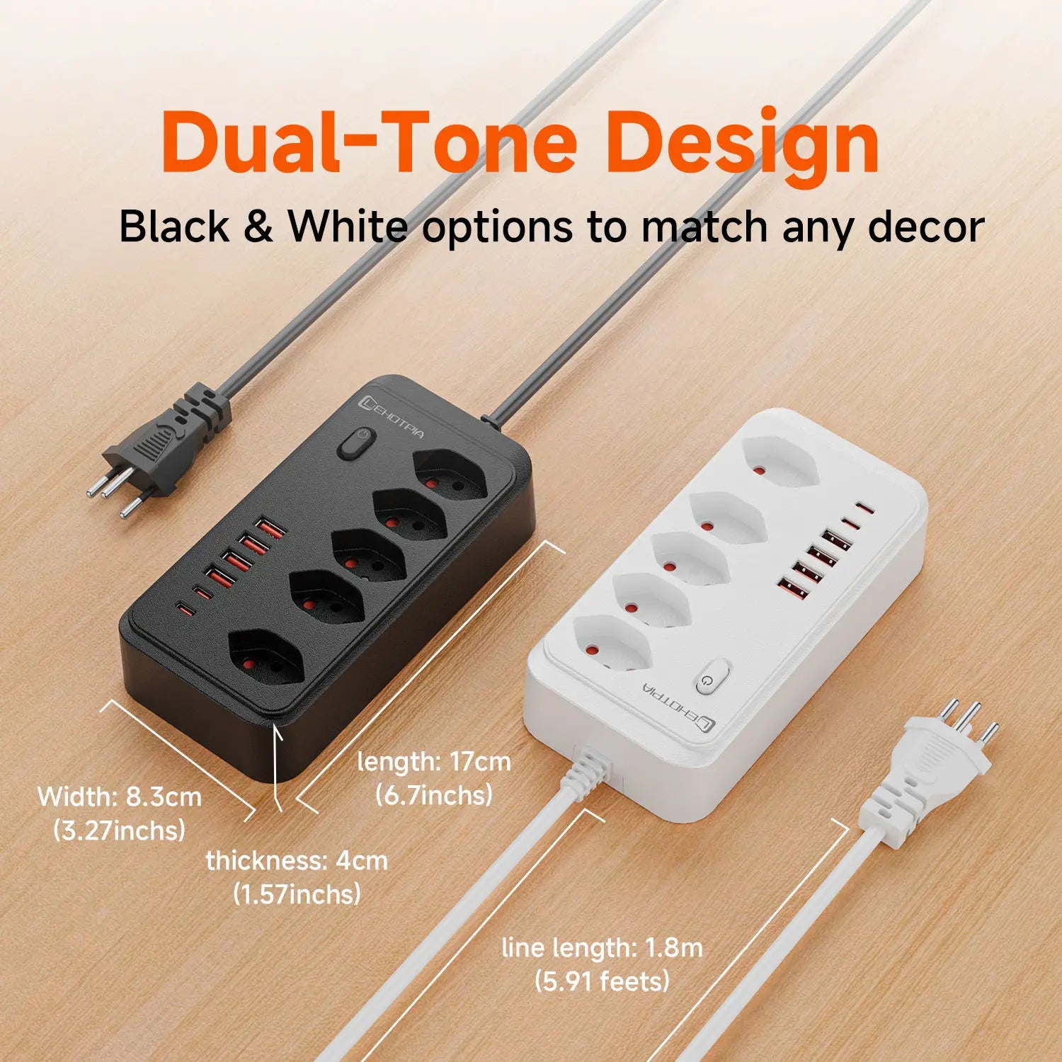 1-Switzerland AC Plug Wall Mounted Socket 1.8M Extension Cord Power Strip Outlets Network Adapter With USB C Ports Phone Chargeing