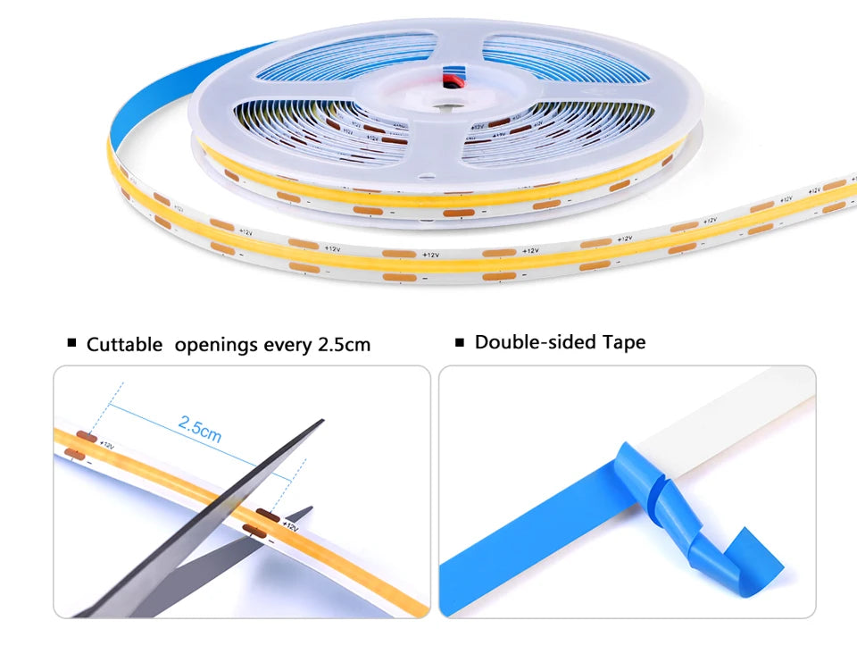 Under-Cabinet COB LED Strip Light (Touch-Sensor Dimmable)