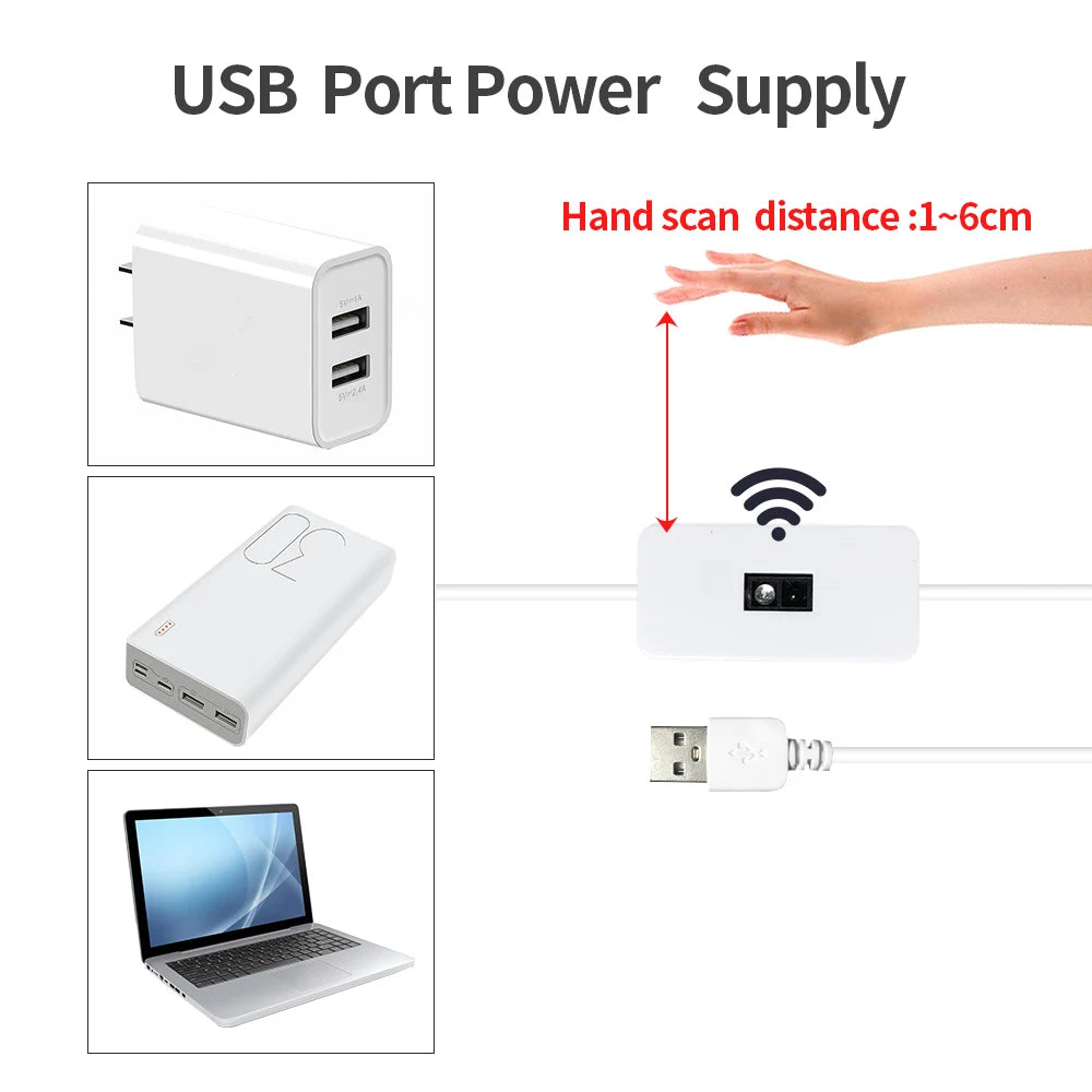 USB Motion Sensor LED Strip – 5 V Hand-Sweep Backlight