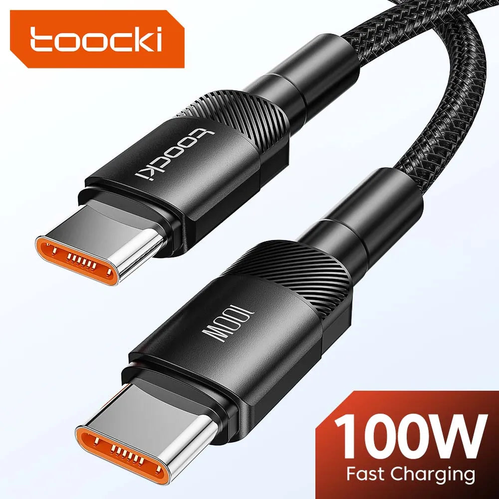 4-Toocki USB-C to USB-C 100W Fast Charging & Data Cable – PD 3.0 / QC 4.0 | Braided Type-C Cable