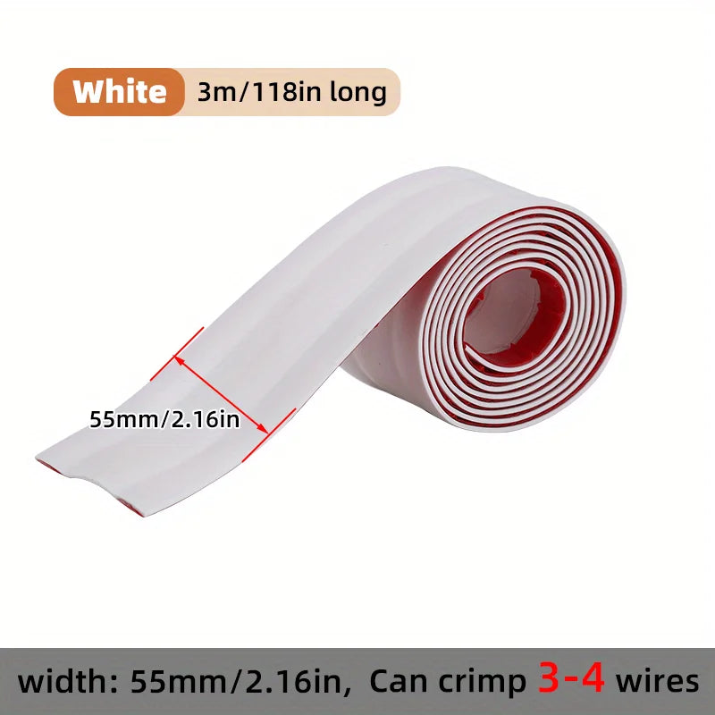Cable Protector Self-Adhesive PVC Wire Protection Strip Insulation Cord Protection Cover Wear Resistant Prevent Trip Organizers