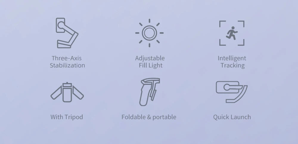 M01 3-Axis Smart Gimbal Handheld Stabilizer Selfie Tripod with Fill Light for Smartphone Anti Shake Foldable for Xiaomi iPhone
