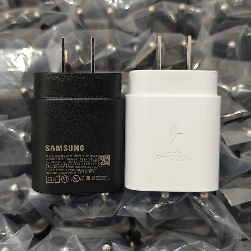 Original Samsung 25w Super Fast Charger PD Type C EU US Adapter Galaxy S25 S24 S23 S22 A56 A55 A26 A05s A54 A16 Z Fold Z Flip 6