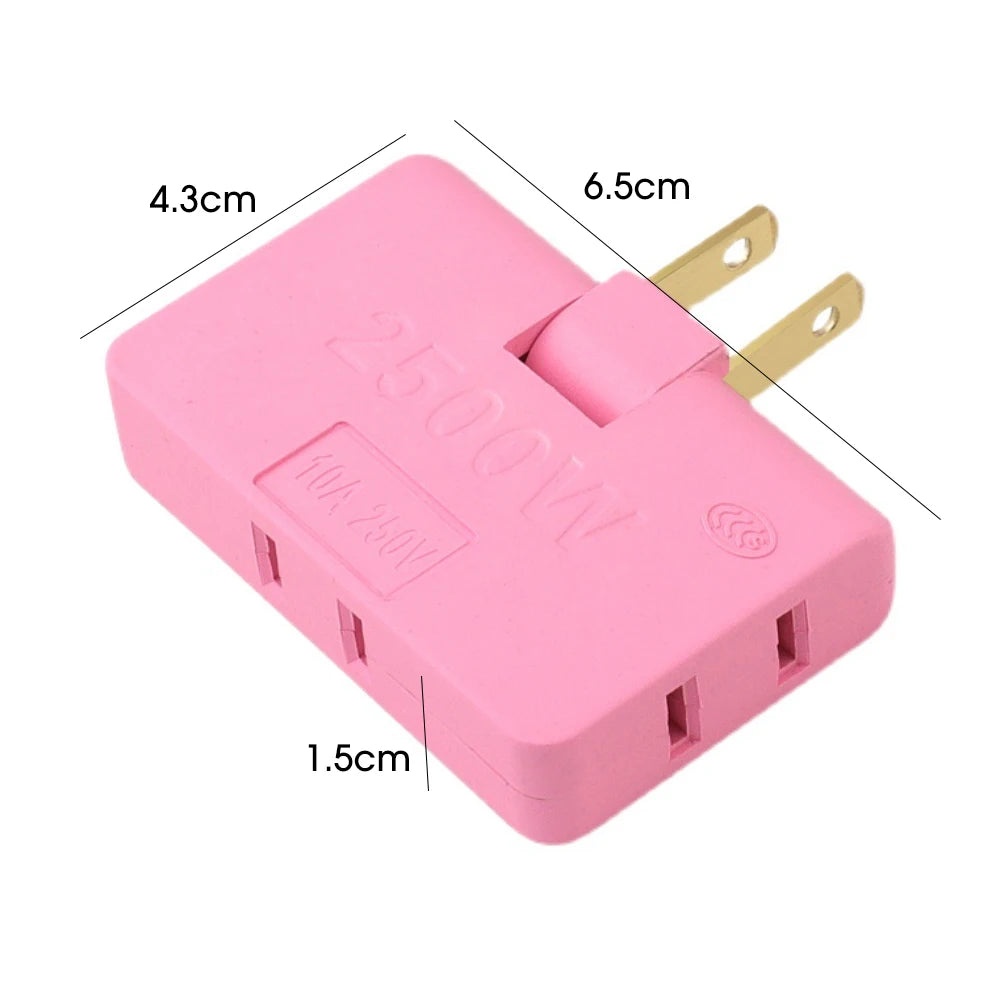 US EU Plug 180 Degree Rotatable Socket Converter 3 in 1 US Extension Plug Multi-Plug Mini Slim Wireless Outlet Adapter Sockets