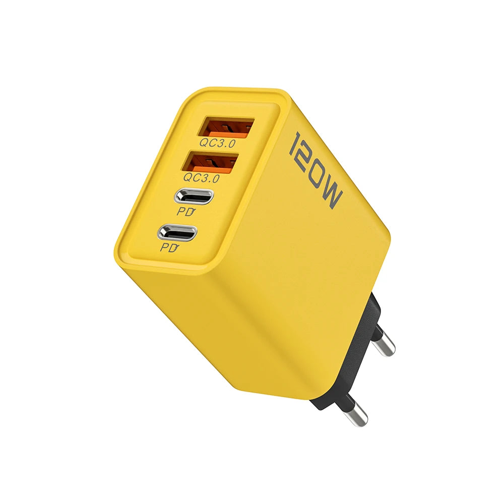 4‑Port USB‑C PD & QC 3.0 Wall Charger – Fast Charging Adapter for iPhone, Samsung