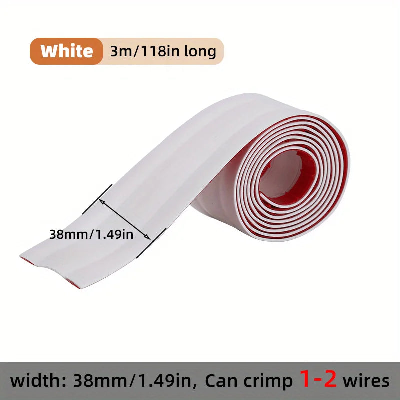 Cable Protector Self-Adhesive PVC Wire Protection Strip Insulation Cord Protection Cover Wear Resistant Prevent Trip Organizers