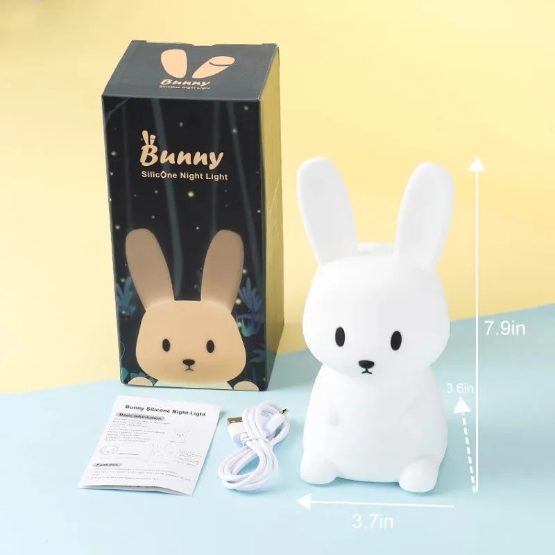 LED Night Light – Silicone Rabbit Touch Sensor Lamp