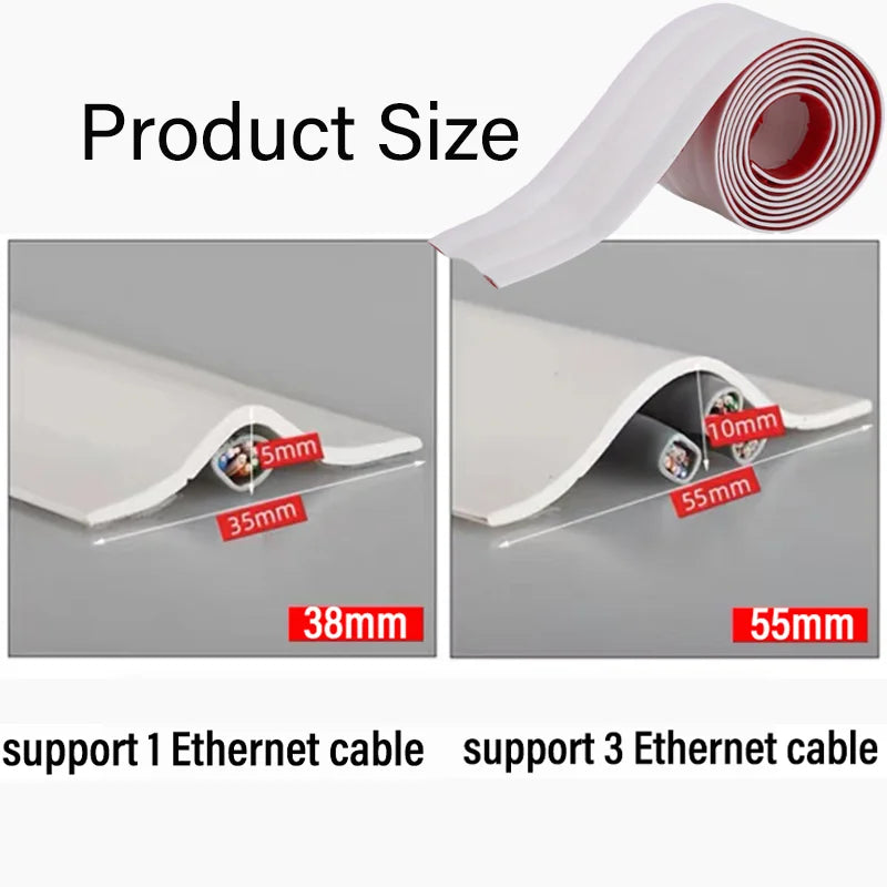 Cable Protector Self-Adhesive PVC Wire Protection Strip Insulation Cord Protection Cover Wear Resistant Prevent Trip Organizers