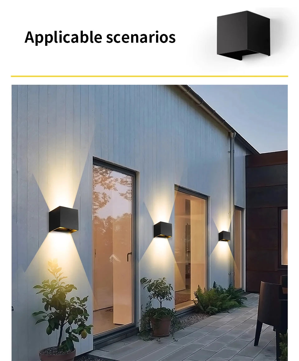 LED Modern Wall Lamp AC110V 220V 6W Cold White/Warm White Adjustable Surface Mounted Cube Led Garden Porch Light Indoor Outdoor