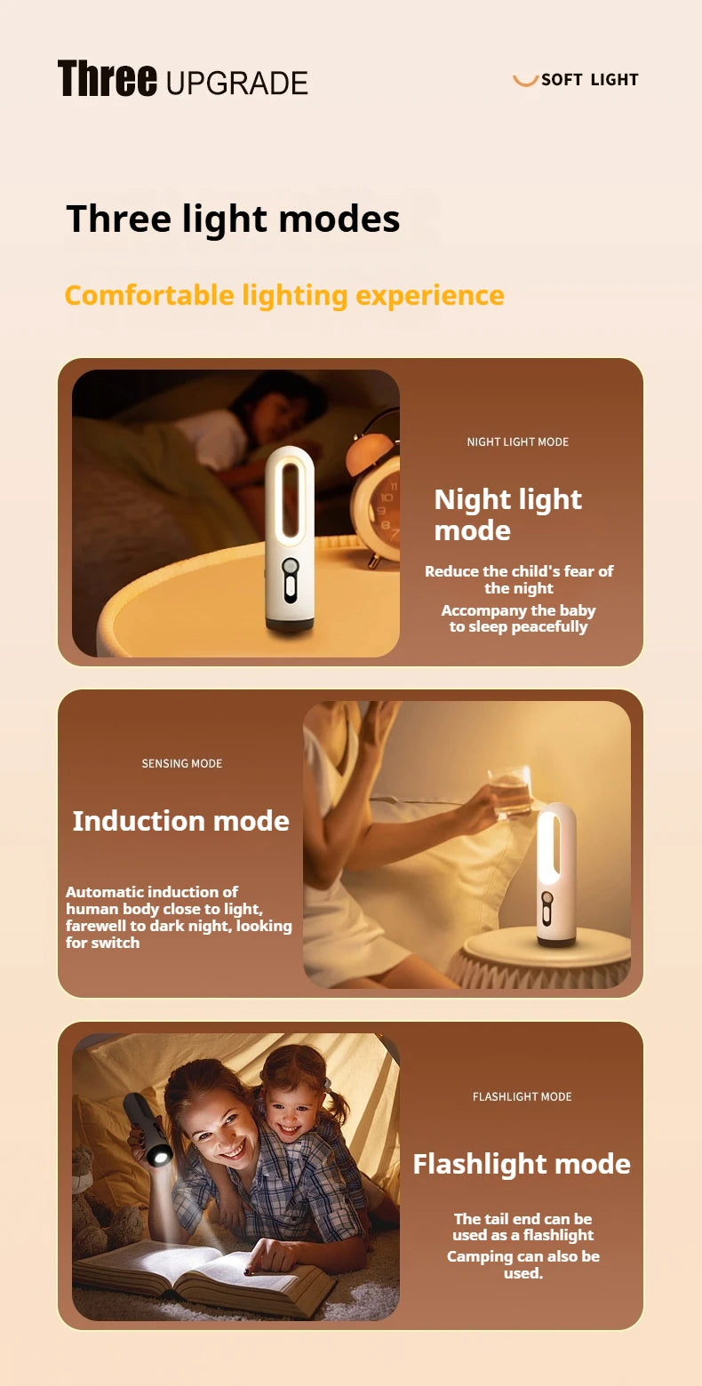 JustLang LED Motion Sensor Night Light – Portable 2-in-1 Flashlight