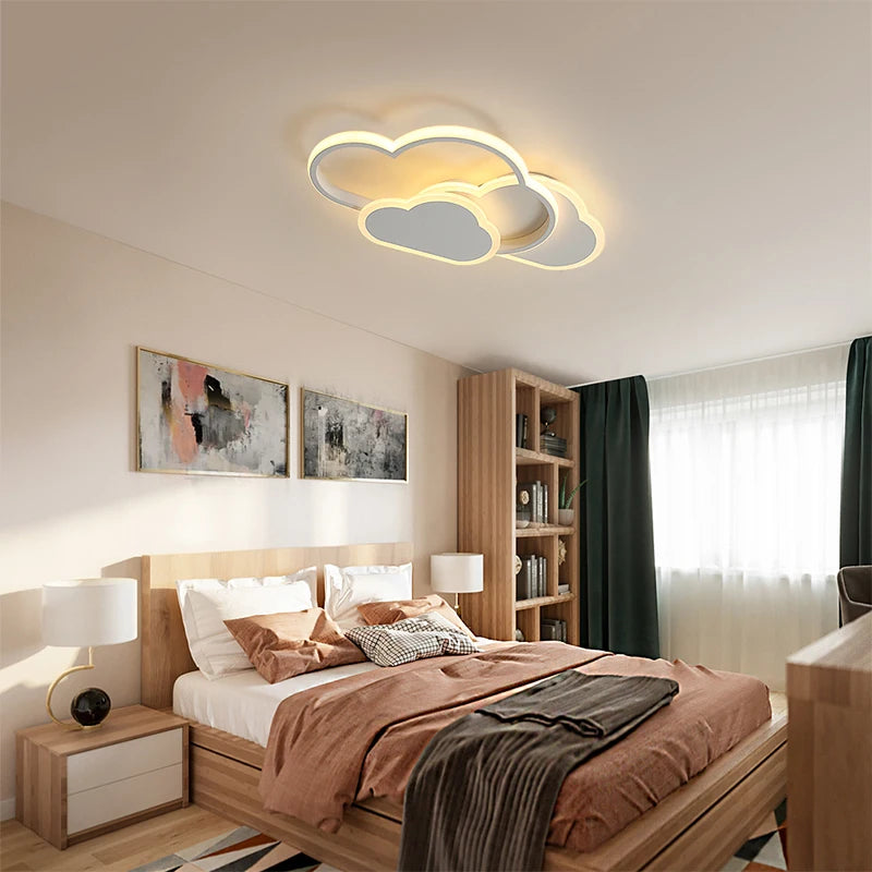 Creative Cloud LED Ceiling Light,32W LED Ceiling Lamp With Remote Control 3000-6500K For Living Room, Kitchen, Dining Room