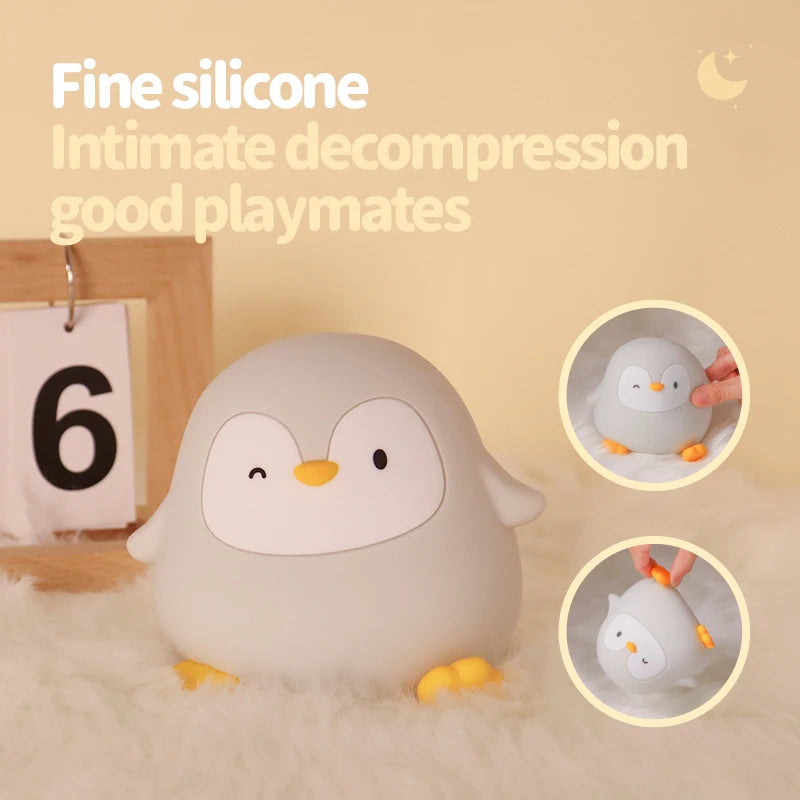 Novelty Animal Silicone Night Light Fox Rabbit Nursery Nightlight Rechargeable Timing Touch Sensor Bedside Table Lamp For Room