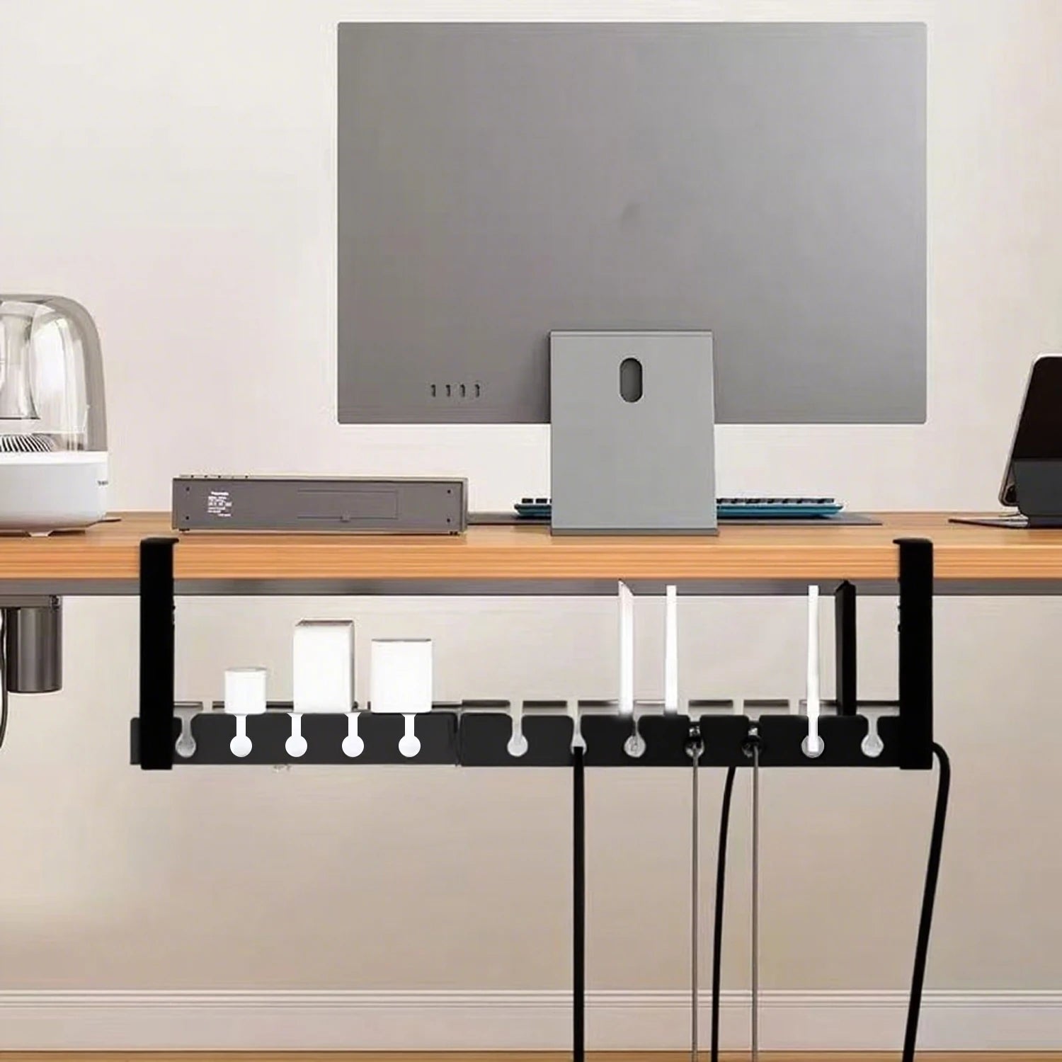 Under Table Storage Rack Metal Cable Management Tray For Home Office Kitchen Desk Wire Organizers Storage Accessories
