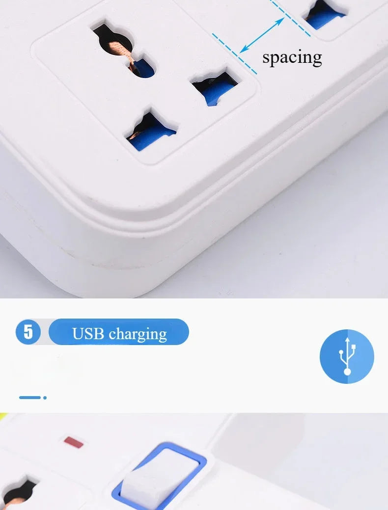 1-UK EU US Plug Multicontact Electrical Socket with 3 USB Ports Wireless Wall Power Strip Universal Outlets Converter Adapter